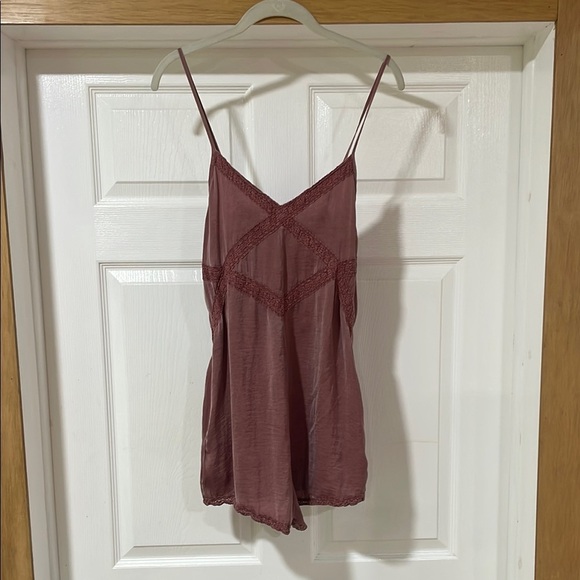 Aerie Women Romper Short Lace Silky Pockets Spaghetti Straps Sleeveless Size XS - Picture 2 of 15
